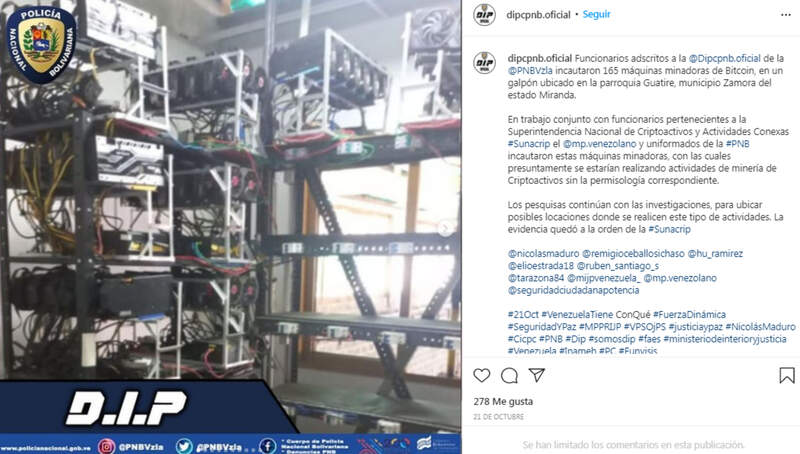 Autoridades de la Policía Nacional Bolivariana publicaron imágenes del operativo en redes sociales.