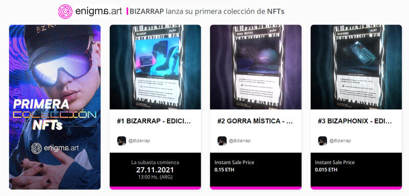NFTs del productor Bizarrap ya están a la venta.