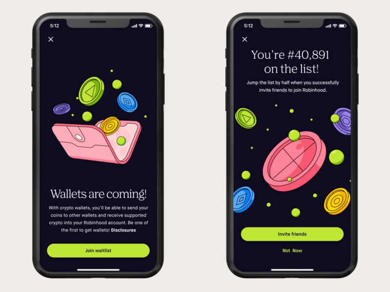 Las Crypto Wallets de Robinhood ya tienen 1.6 millones de usuarios en espera.