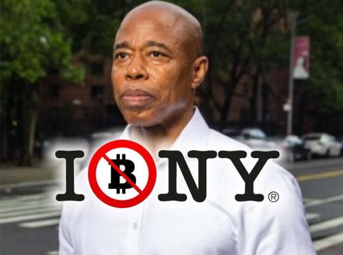 Alcalde de Nueva York muestra su rechazo a la minería Bitcoin.