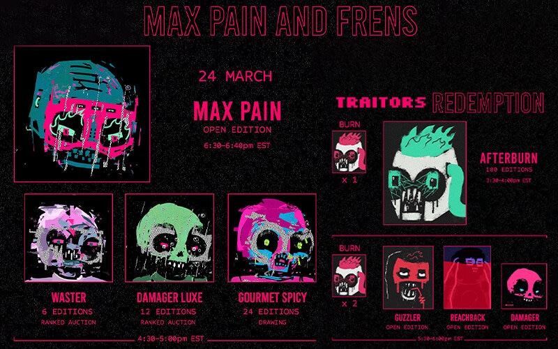 Imágenes NFT MAX PAIN de XCOPY.