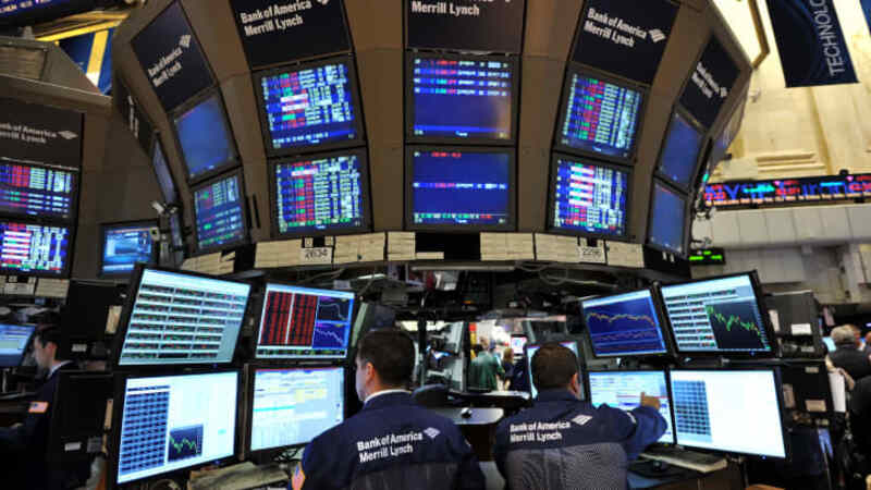 El puesto comercial de Bank of America en el piso de la Bolsa de Valores de Nueva York.