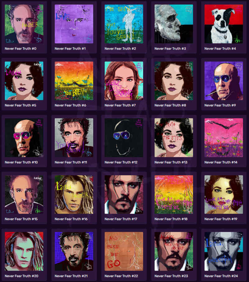 La colección “Never Fear Truth” comprende unas 3.000 imágenes creadas por el actor.