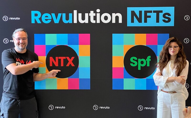 Vedran Vukman y Josipa Majić, directivos de Revuto presentando la Revulution NFT.