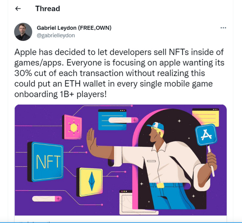 Apple sigue ajustando sus políticas asociadas a los NFTs.